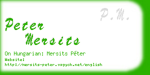 peter mersits business card