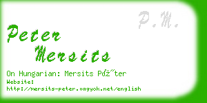 peter mersits business card